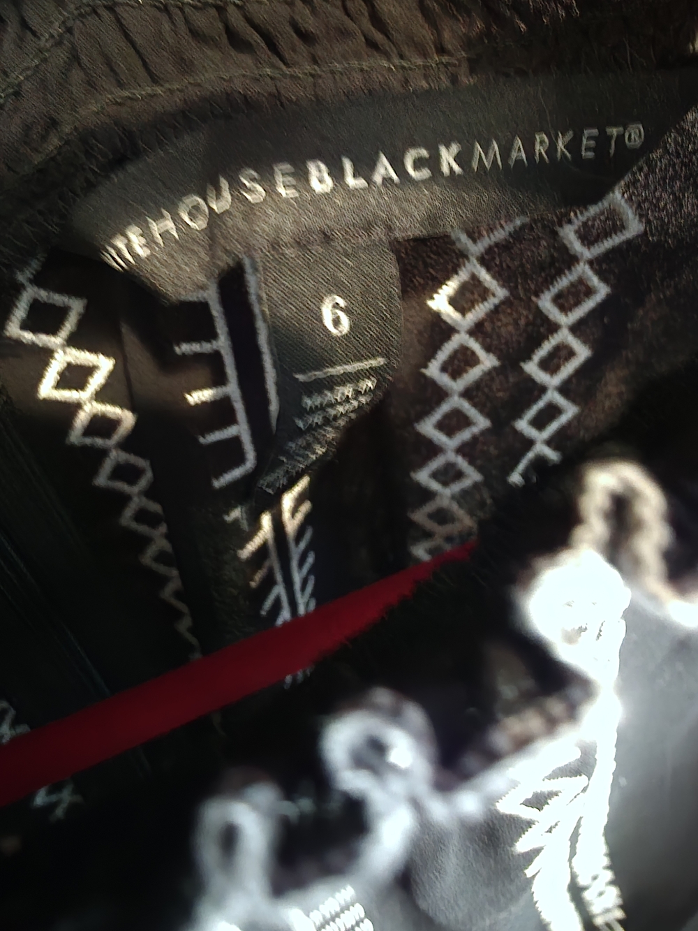 White House Black Market Black Sleeveless Mock-Neck Blouse with White Stitching - Picture 3 of 5